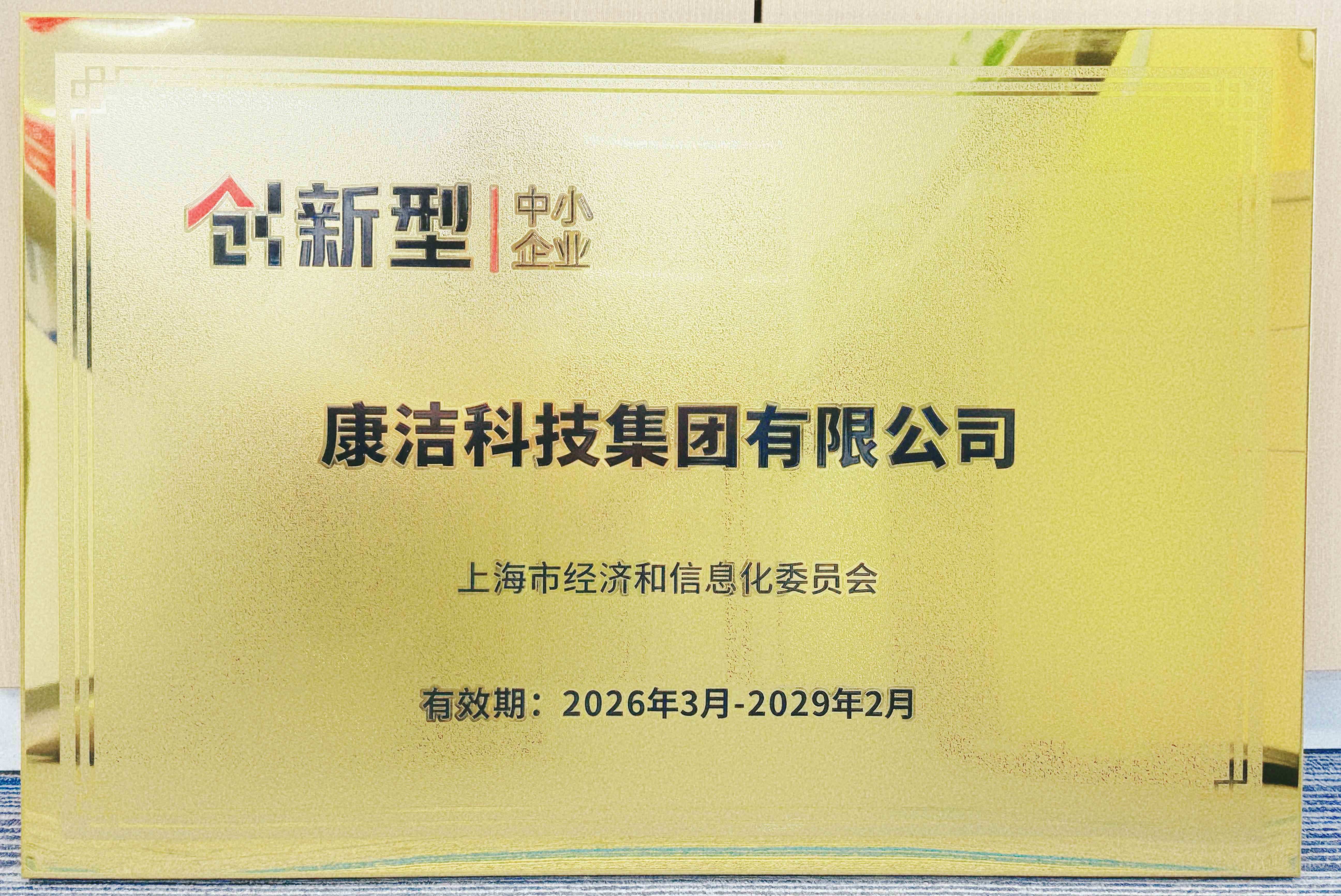 喜报｜康洁科技集团荣获上海市创新型中小企业认定！